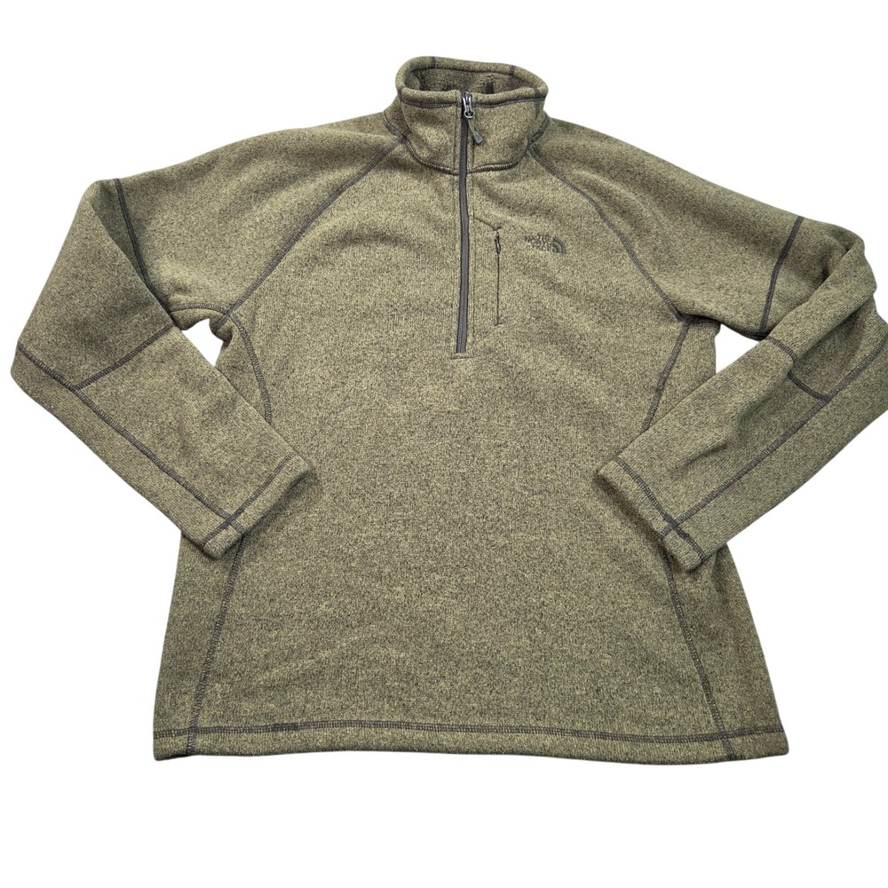 The North Face Gordon Lyons 1/4 Zip Fleece Pullover Mens Medium Olive Green